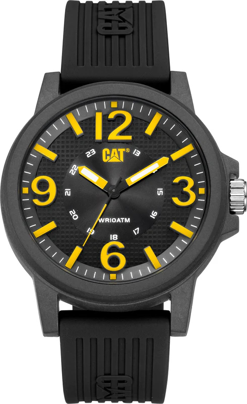 Groovy Uhr Svart/Gul Skiva Polycarbonat med Silikonarmband