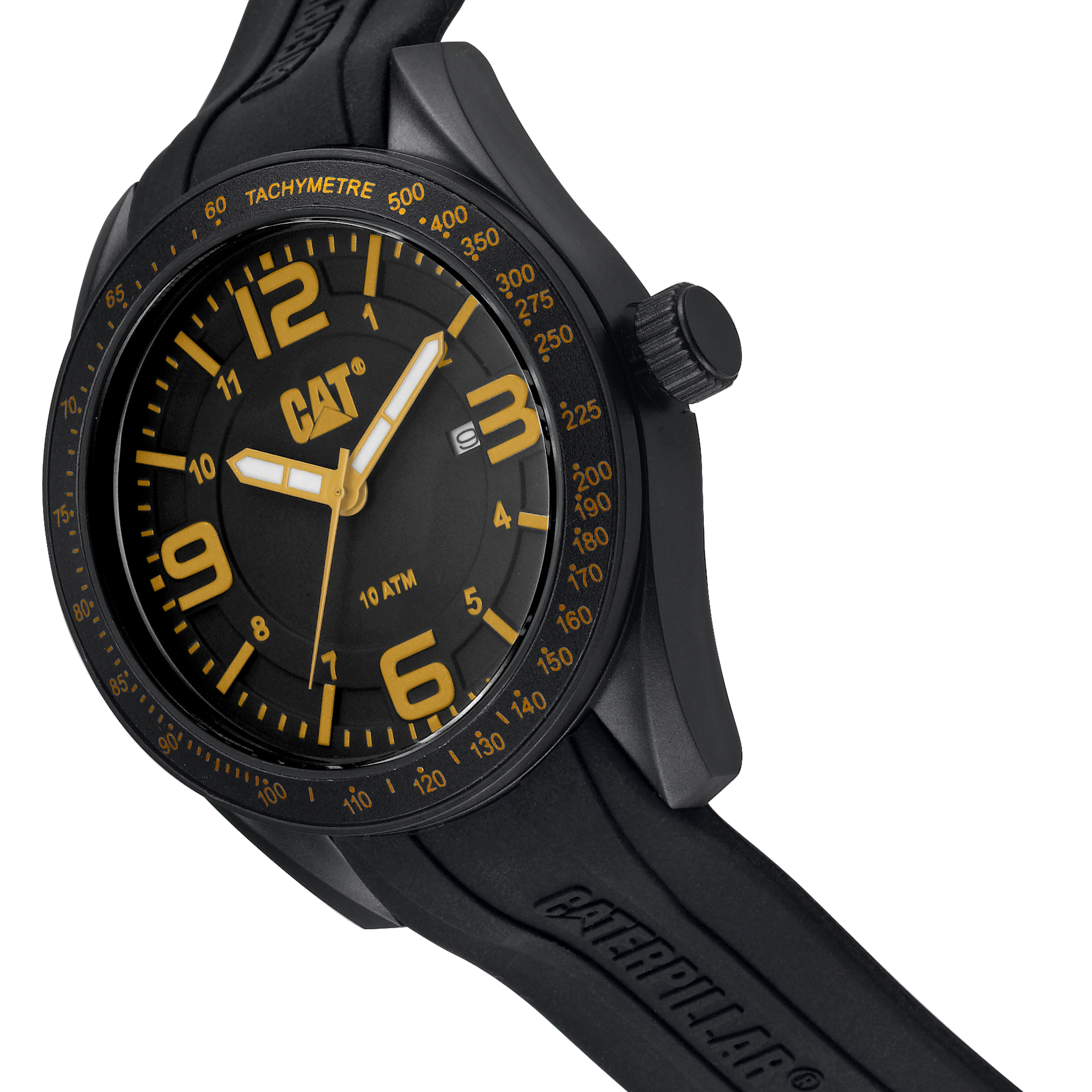 Oceania Uhr Svart/Gul Skiva med Silikonband