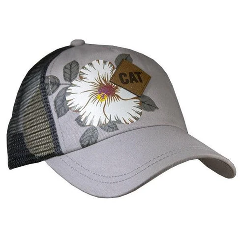 Grå blomster Chino-hatt