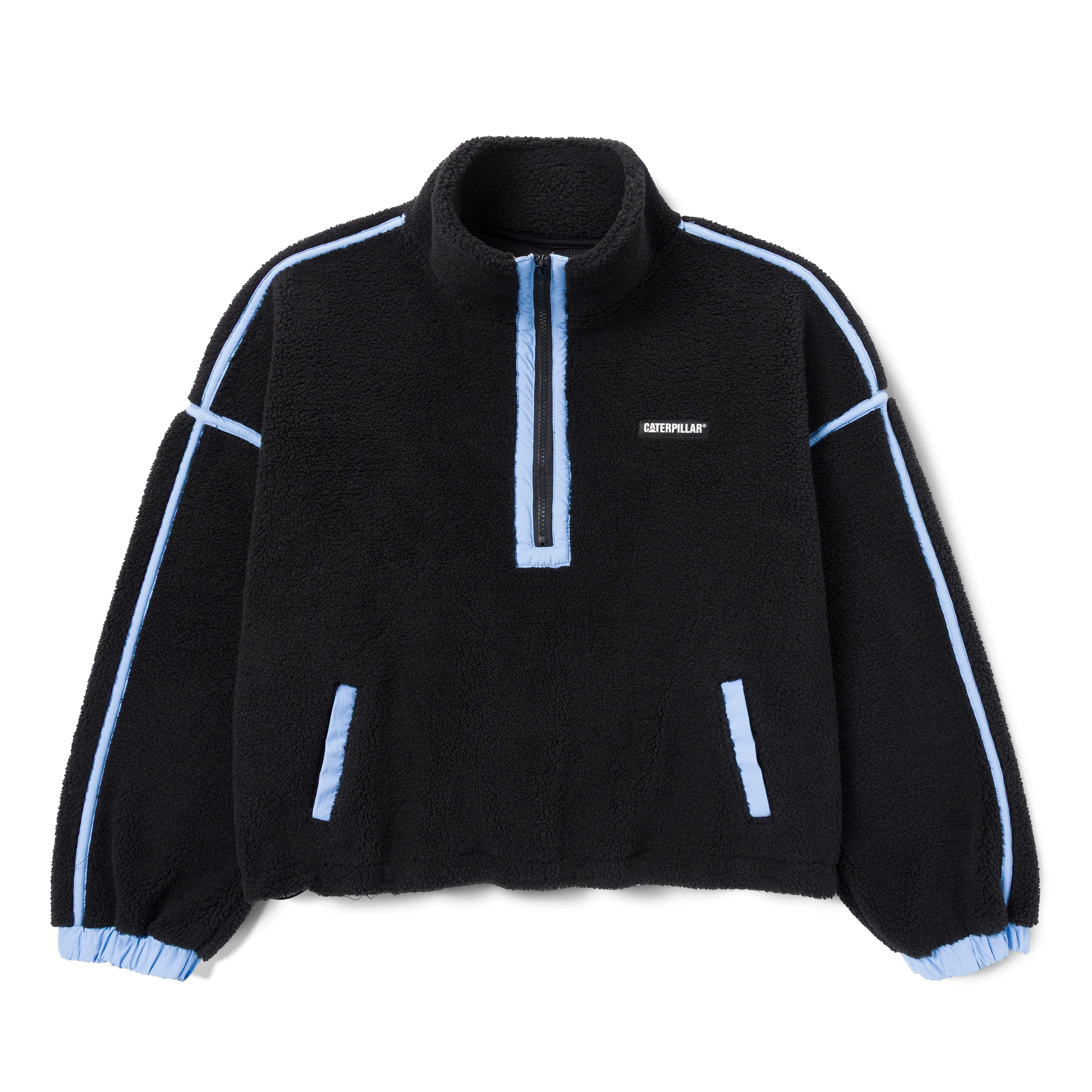 Damas lös halfzippad sherpaflanell