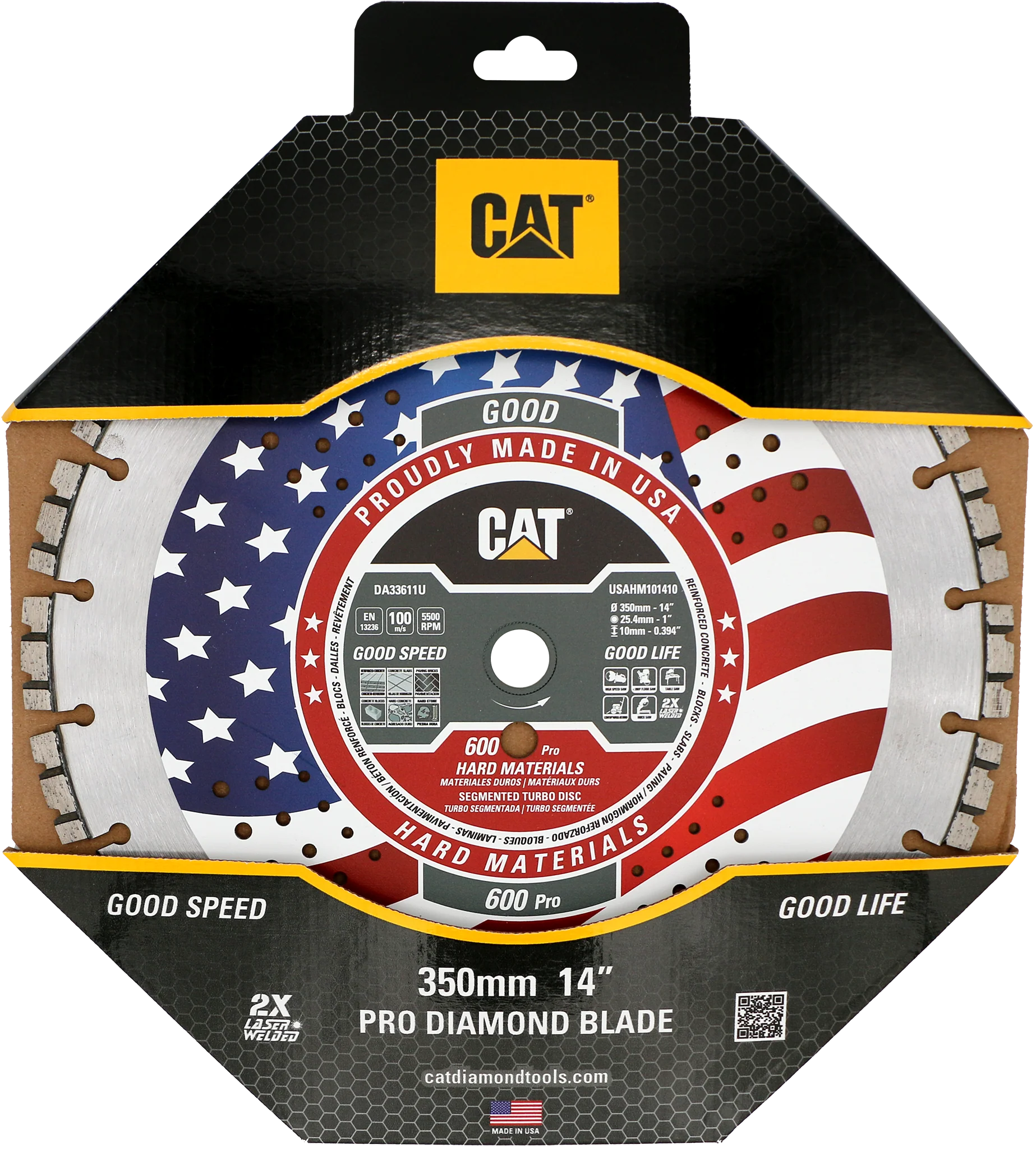 Cat® 600 Pro tillverkad i USA, hårda materialblad