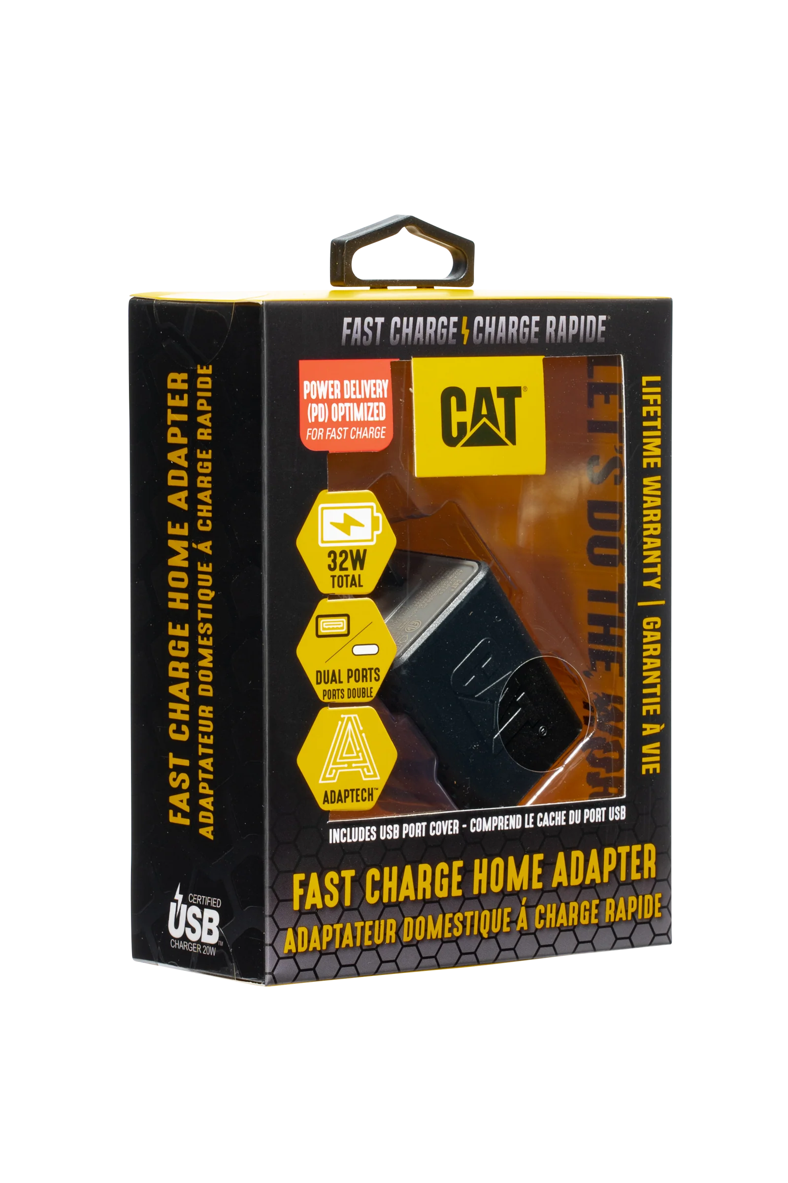 CAT® Dubbel USB-snabb laddnings AC-väggadapter