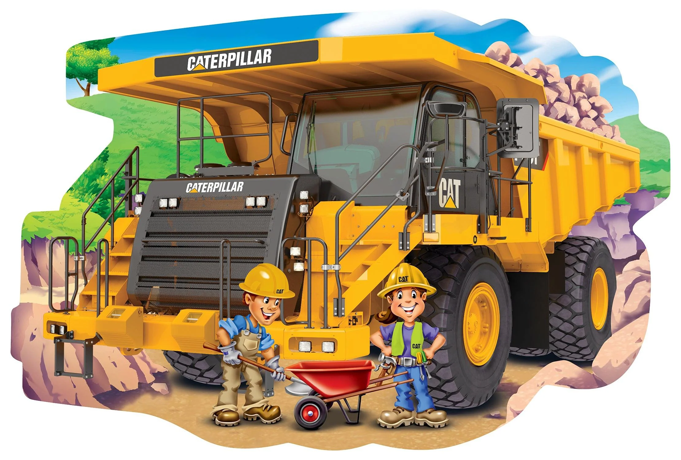 Caterpillar-Lastbil 36-delars golvpussel