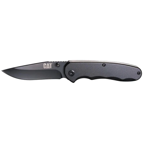 7" Drop Point-fällkniv Svart anodiserat handtag