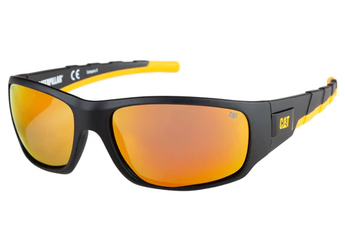 Coffer-solglasögon matt svart med guld spegelglas