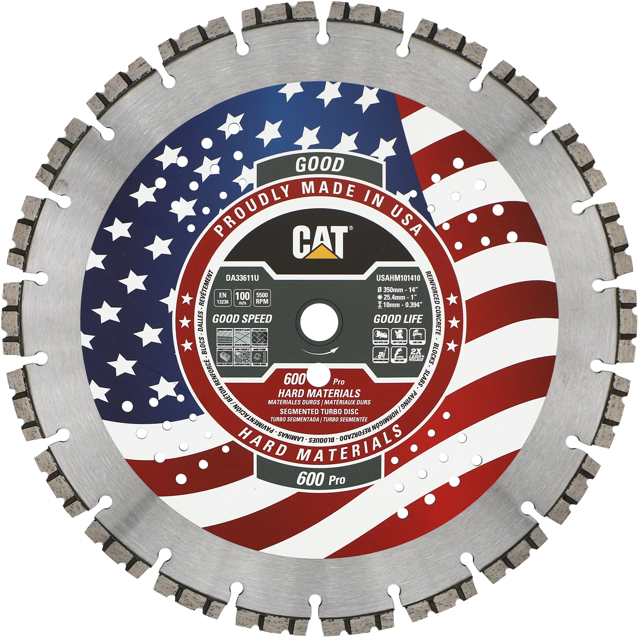 Cat® 600 Pro tillverkad i USA, hårda materialblad