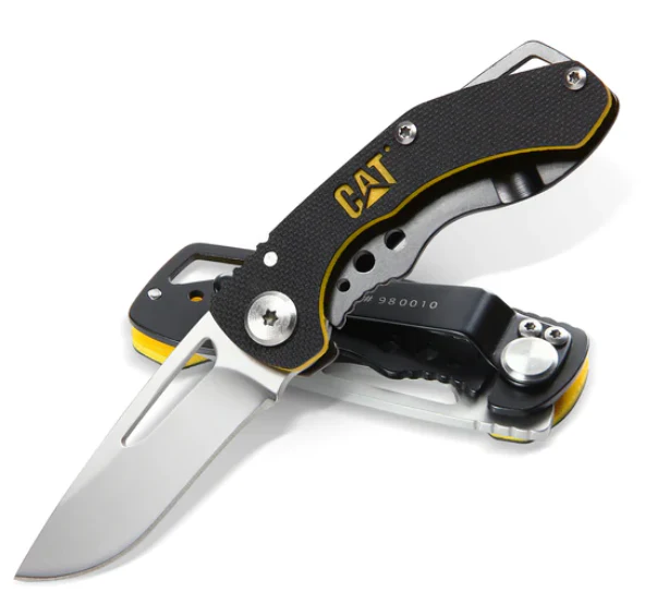 5" drop point-fällkniv med svart handtag