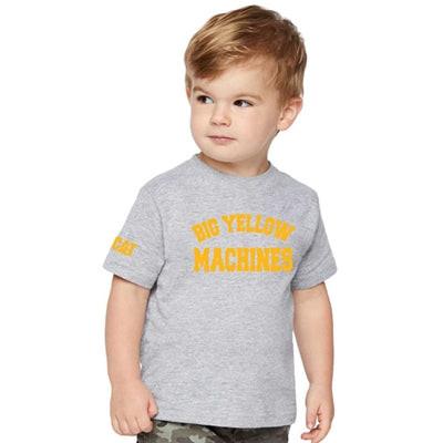 Liten barn stor gul maskin T-shirt