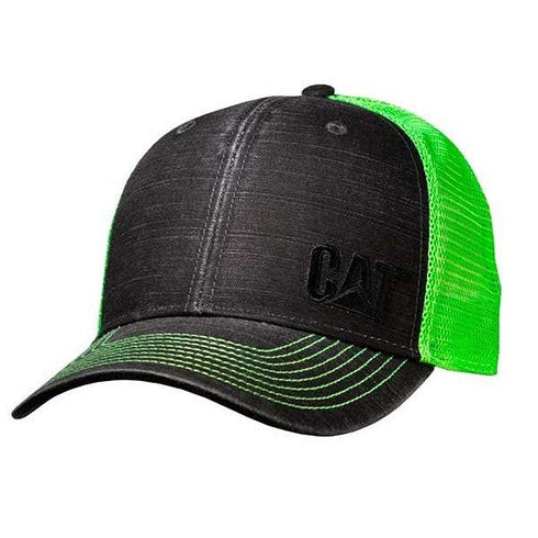Neonmeshmütta med svart logotyp