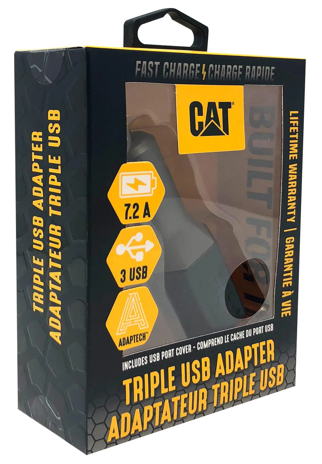 Tredubbel USB DC-biladapter