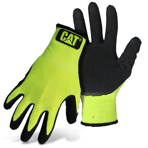 Hi-Vis Polystrumpa Latexförsedd Handske