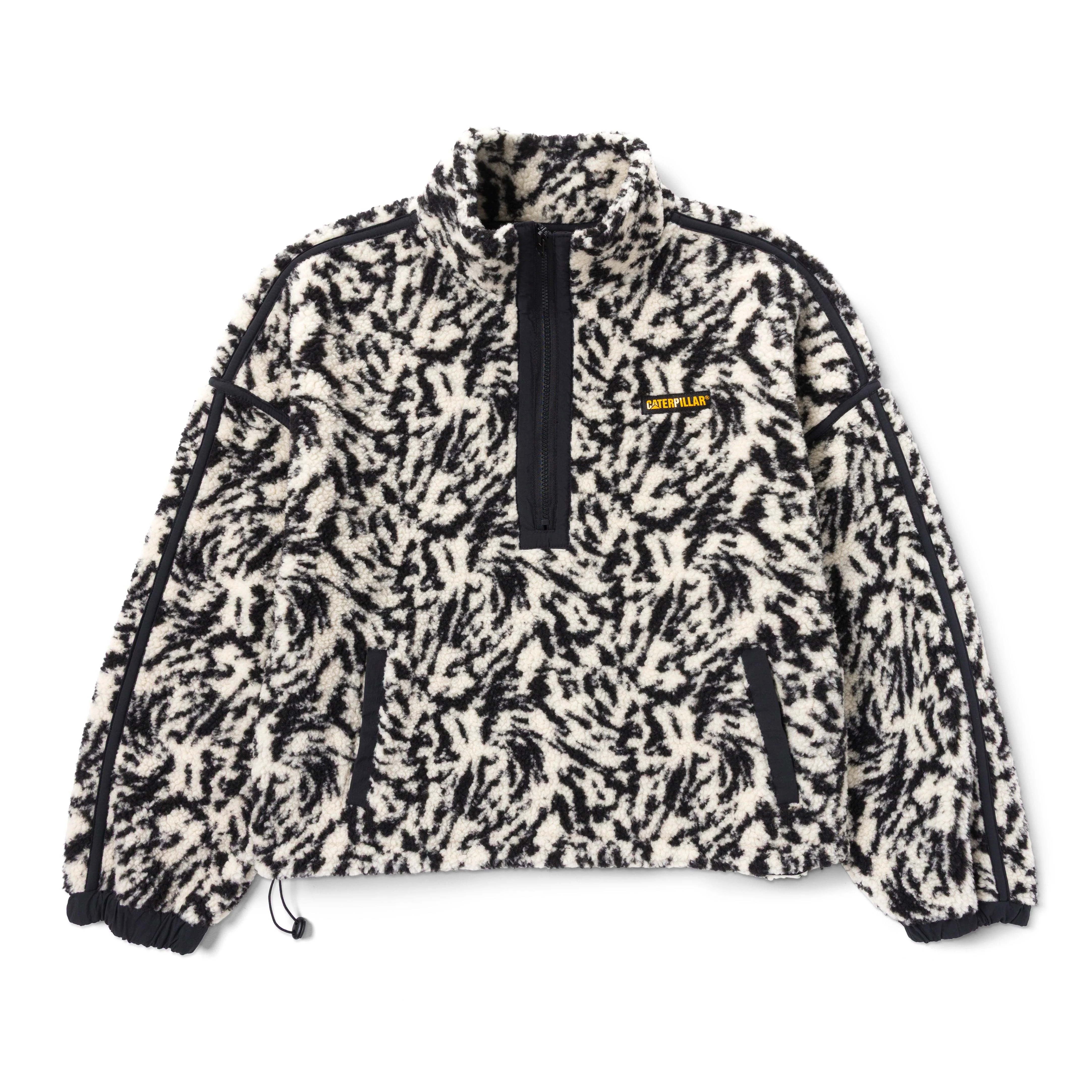 Damas lös halfzippad sherpaflanell